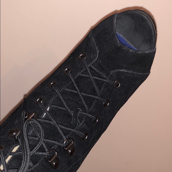 Peep Toe Lace Up Booties Size 7.5 - Picture 5 of 5